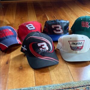 Collection of Racing Caps with Red and Black Accents